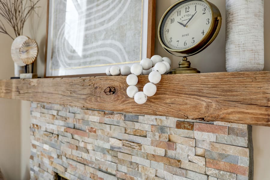 Manheim Kitchen Remodel with stone fireplace surround