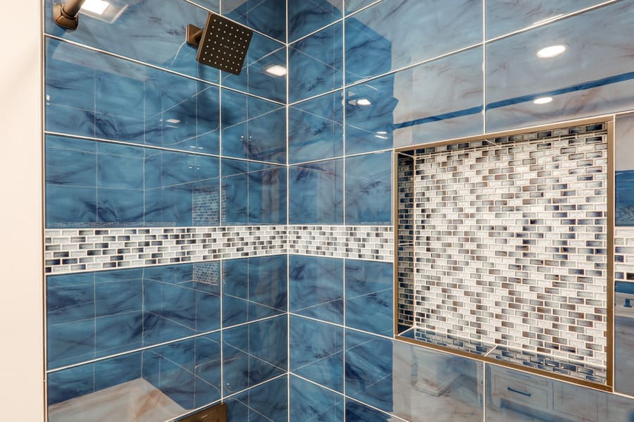Manheim Bedroom Remodel with blue tile shower