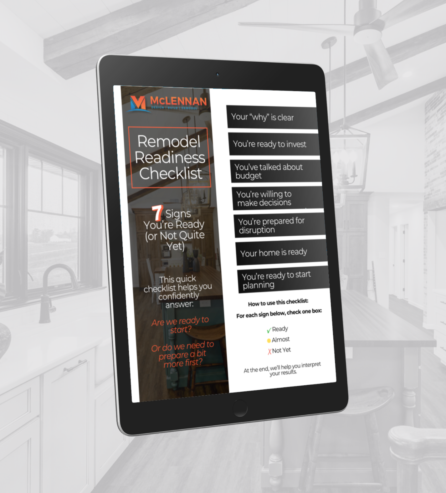 Remodel Readiness checklist