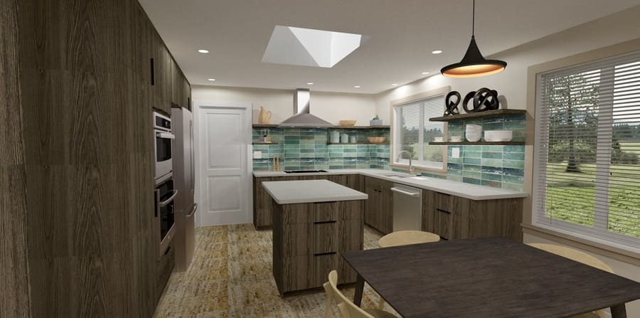 Kitchen design rendering