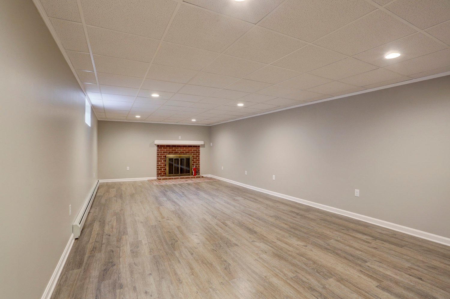 Millersville Basement Remodel with fireplace