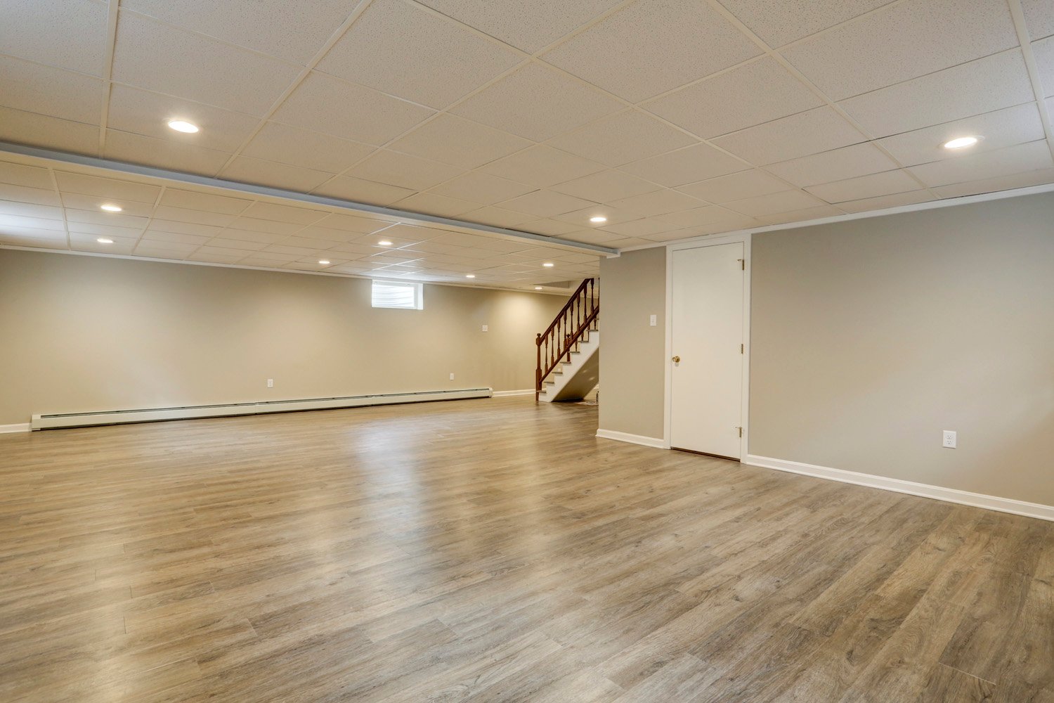 Vinyl Plank flooring in Millersville Basement Remodel