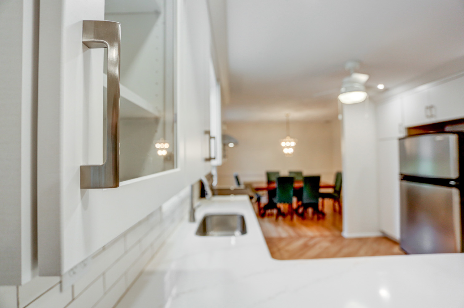 Bloomingdale Kitchen Remodel with satin nickel hardware