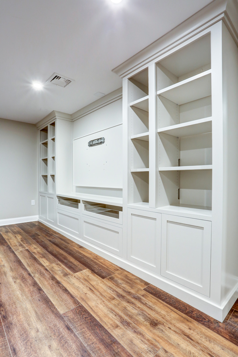 Lititz Basement Remodel with built in entertainment center