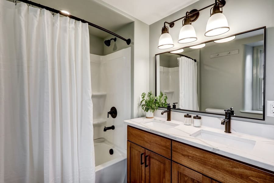 Elizabethtown Bathroom Remodel with matte black accents