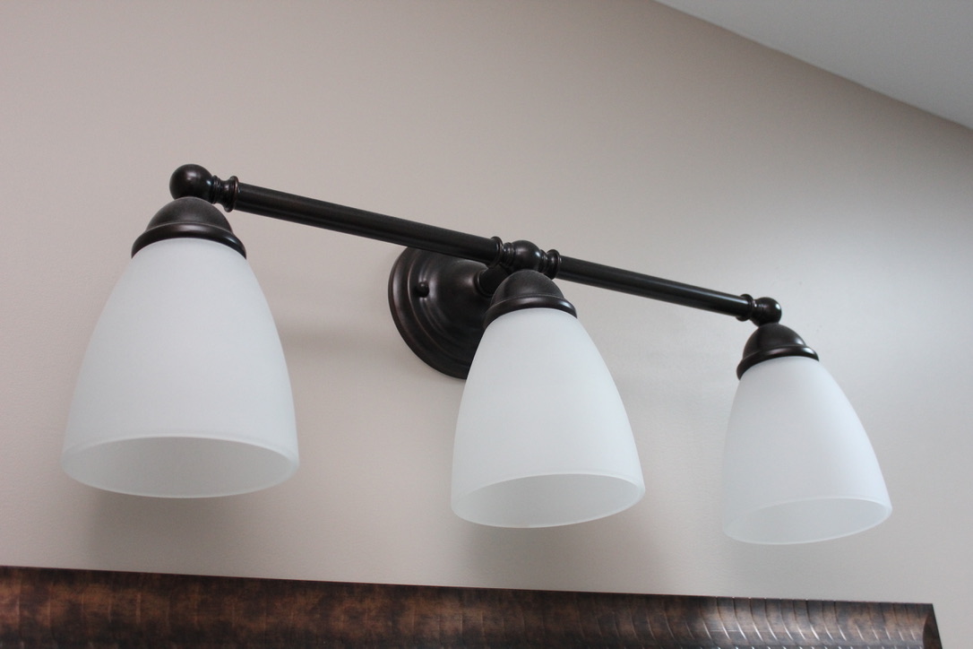 Ephrata Bathroom Remodel with overhead light fixtures