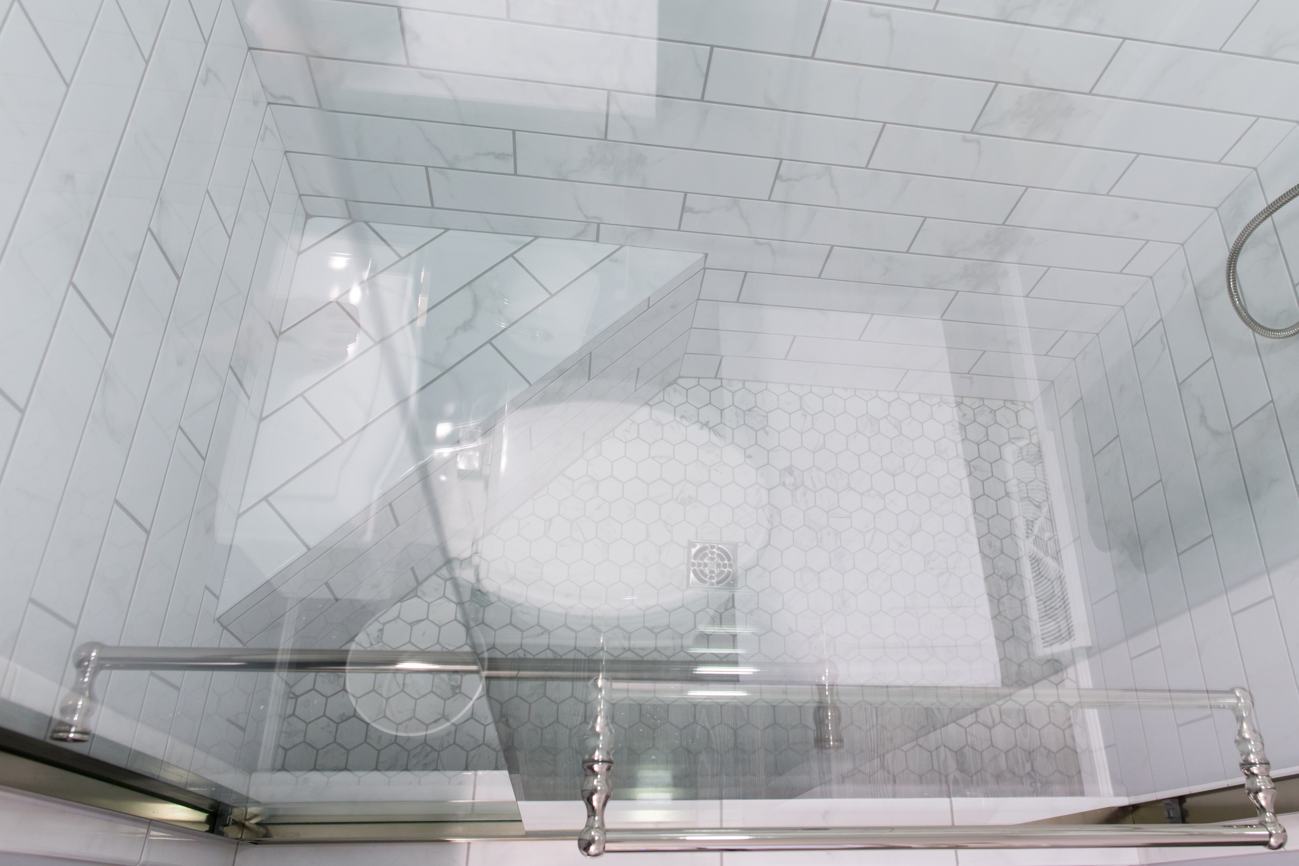 Sliding glass shower doors in Ephrata Master Bathroom Remodel
