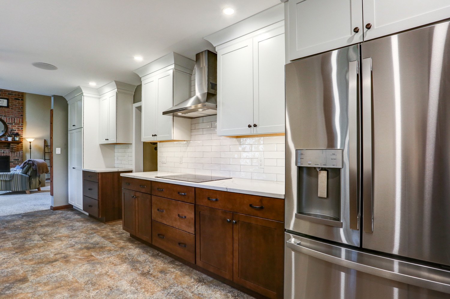 Galley Kitchen Remodel in Lancaster with new Refrigerator