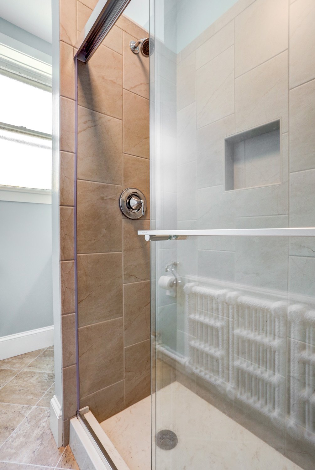 Sliding Shower doors in Landisville Bathroom Remodel
