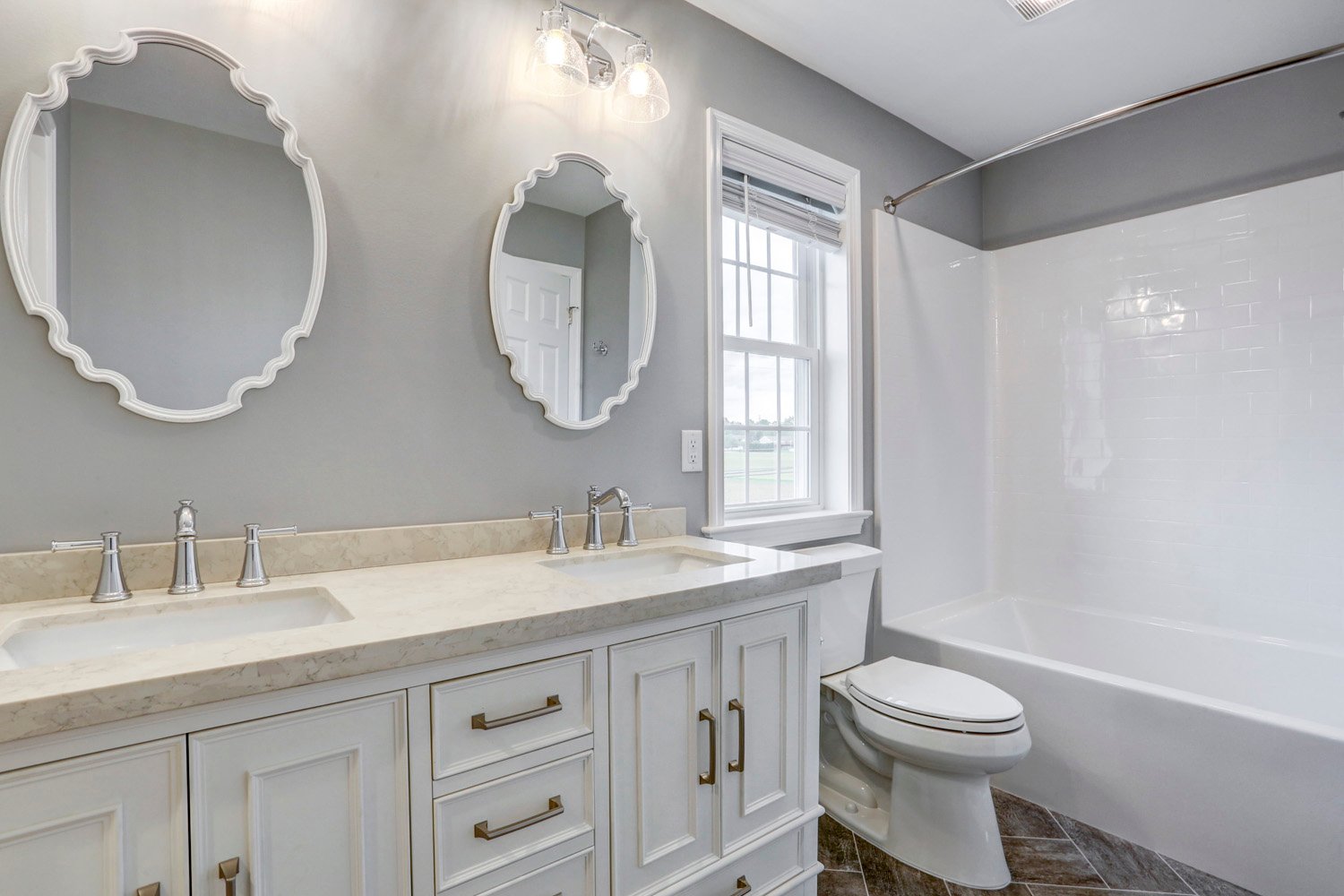 Leola Master Bathroom Addition with double vanity and shower