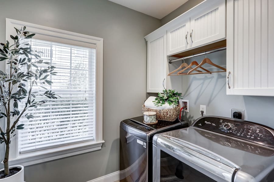 Lititz Laundry Room Remodel with white cabinets