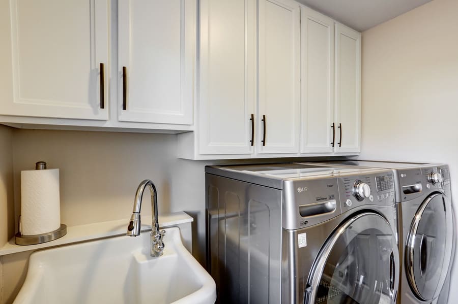 Utility sink in Manheim laundry room remodel