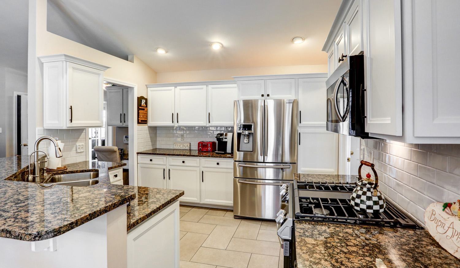 White painted cabinets in Manheim PA kitchen remodel