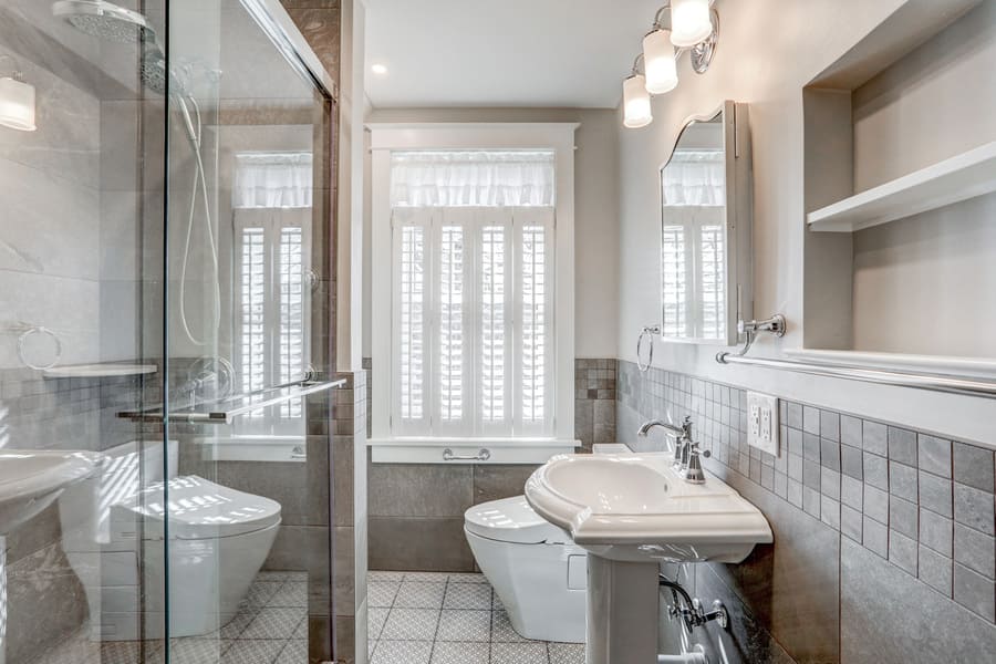 Pedestal sink in Manheim Township Bathroom Remodel