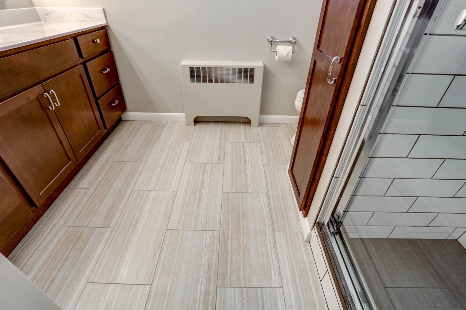 Vinyl Plank Floor in Manheim Township Bathroom Remodel