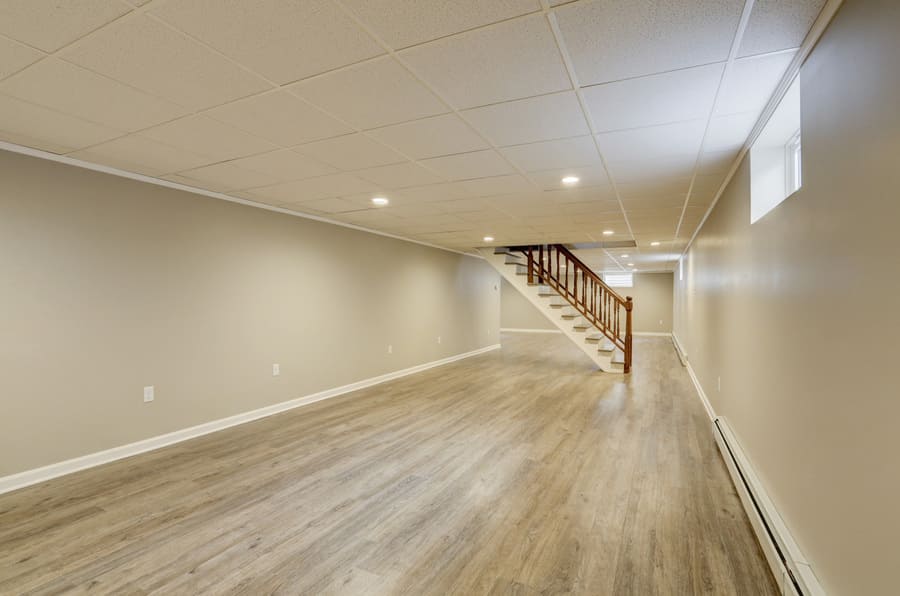 Millersville basement remodel with LVT flooring