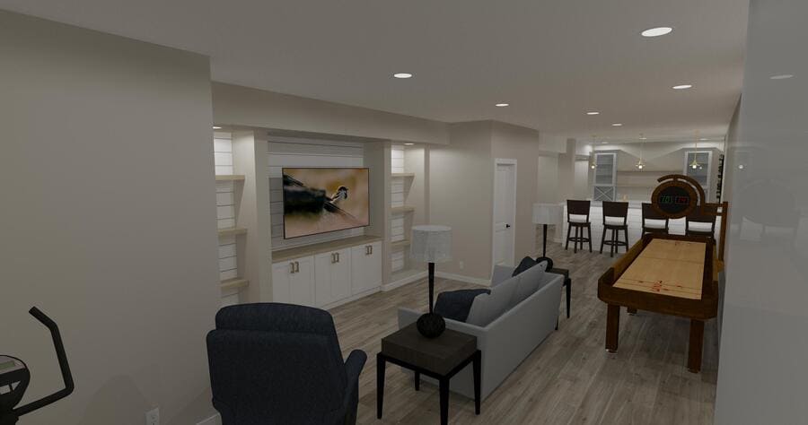 basement design rendering