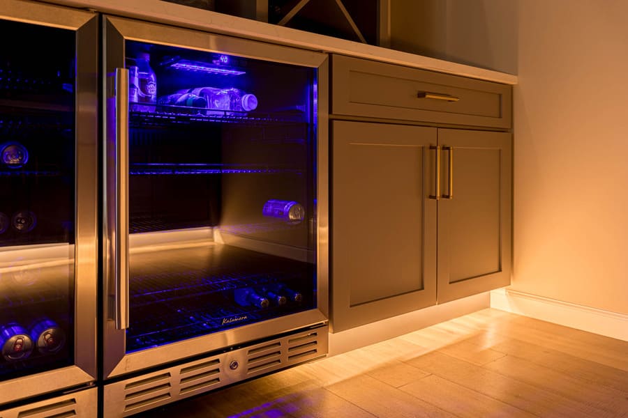 Manheim Township Basement Remodel with bar cabinet lighting