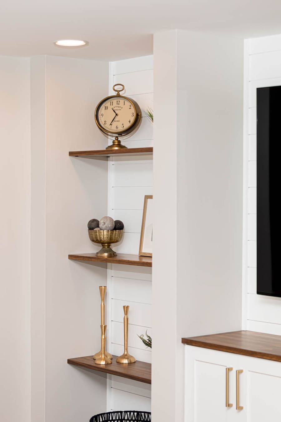 open shelving in Manheim Township Basement Remodel