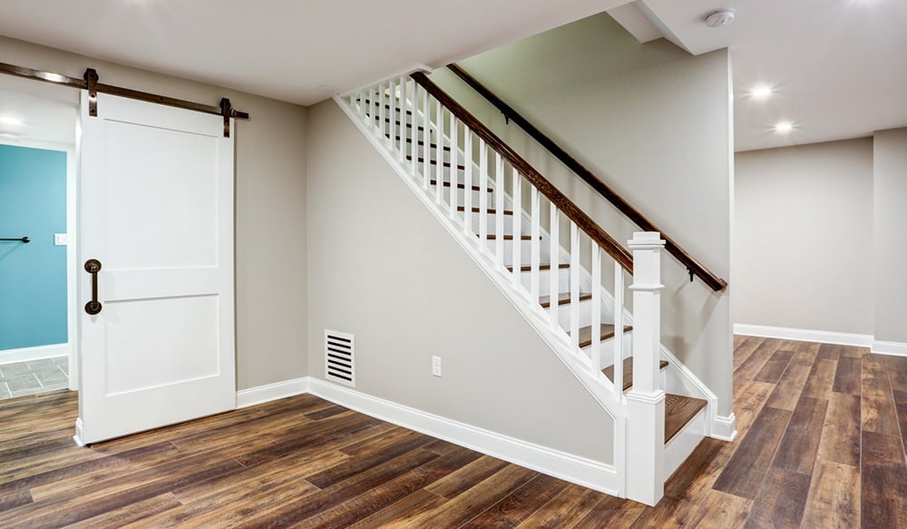 Staircase in Lancaster basement remodel