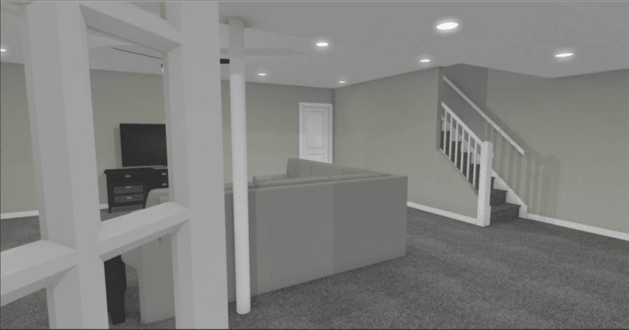 Manor Township Basement Design Rendering