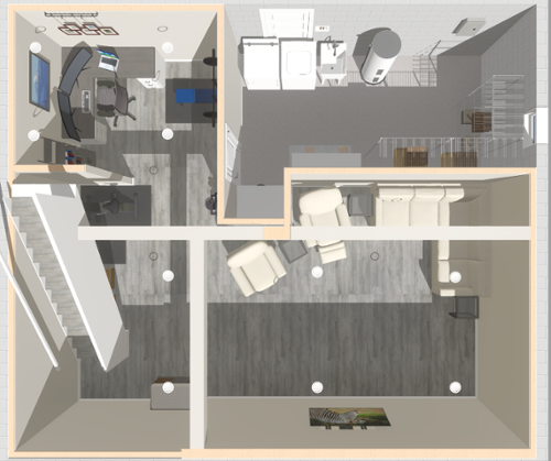 Manheim Township basement top down rendering