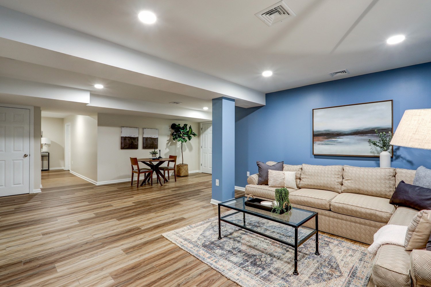 Manheim Basement remodel with blue walls