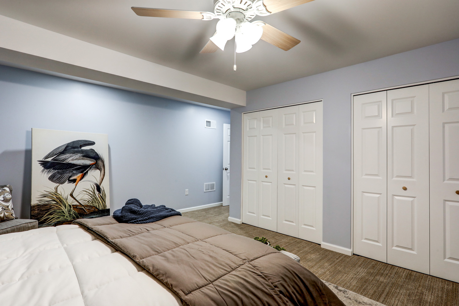 Bedroom with closets in Manheim Basement Remodel