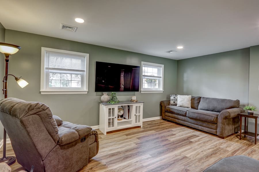 family room in Lititz Basement Remodel