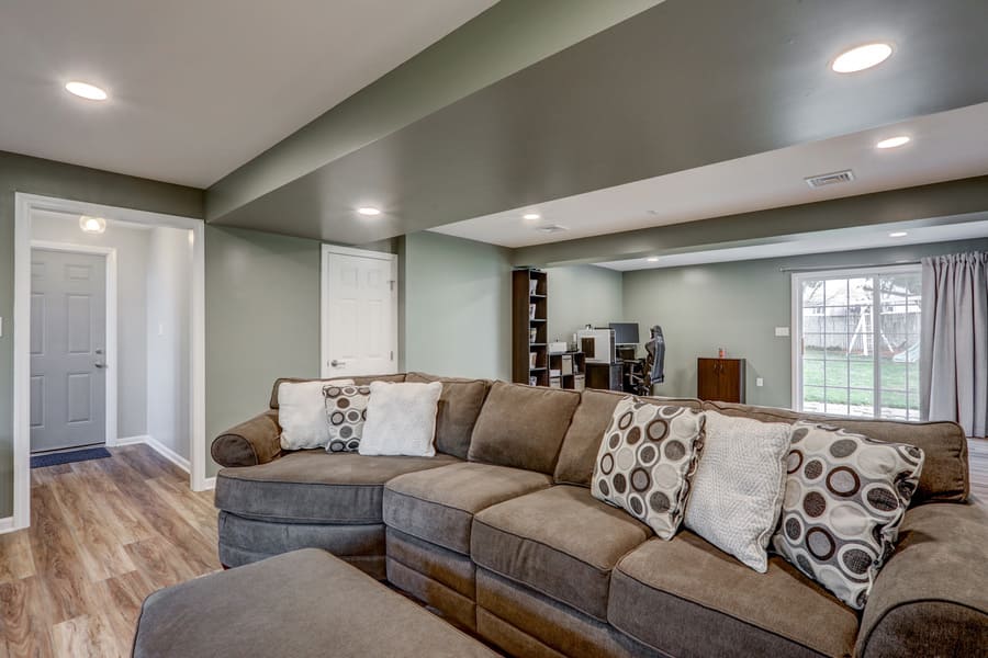 Lititz Basement Remodel with green walls 