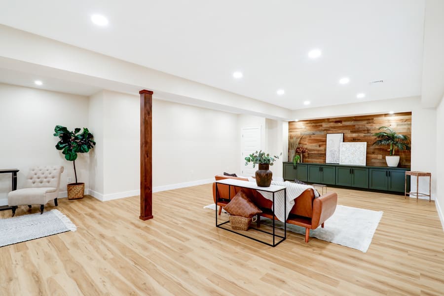 Lititz Basement Remodel with LVT flooring