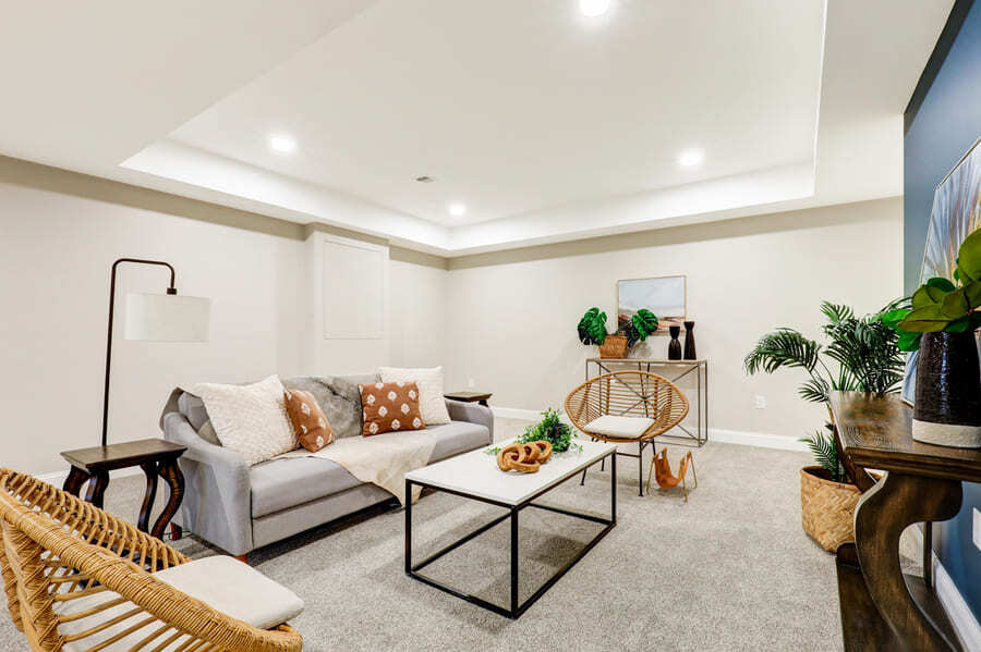Family room area in Manheim Township Basement Remodel