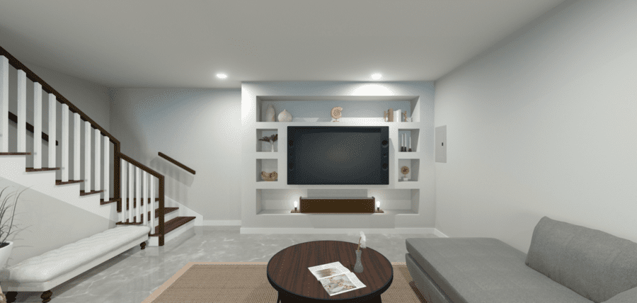 design rendering of washington boro basement