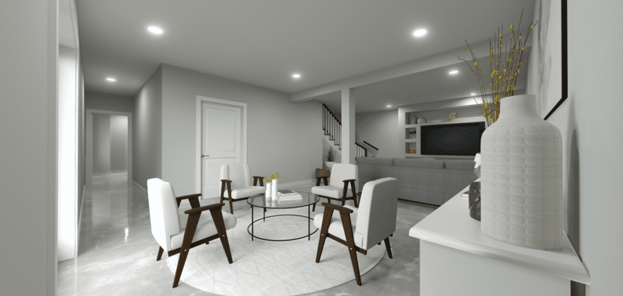 design rendering of washington boro basement