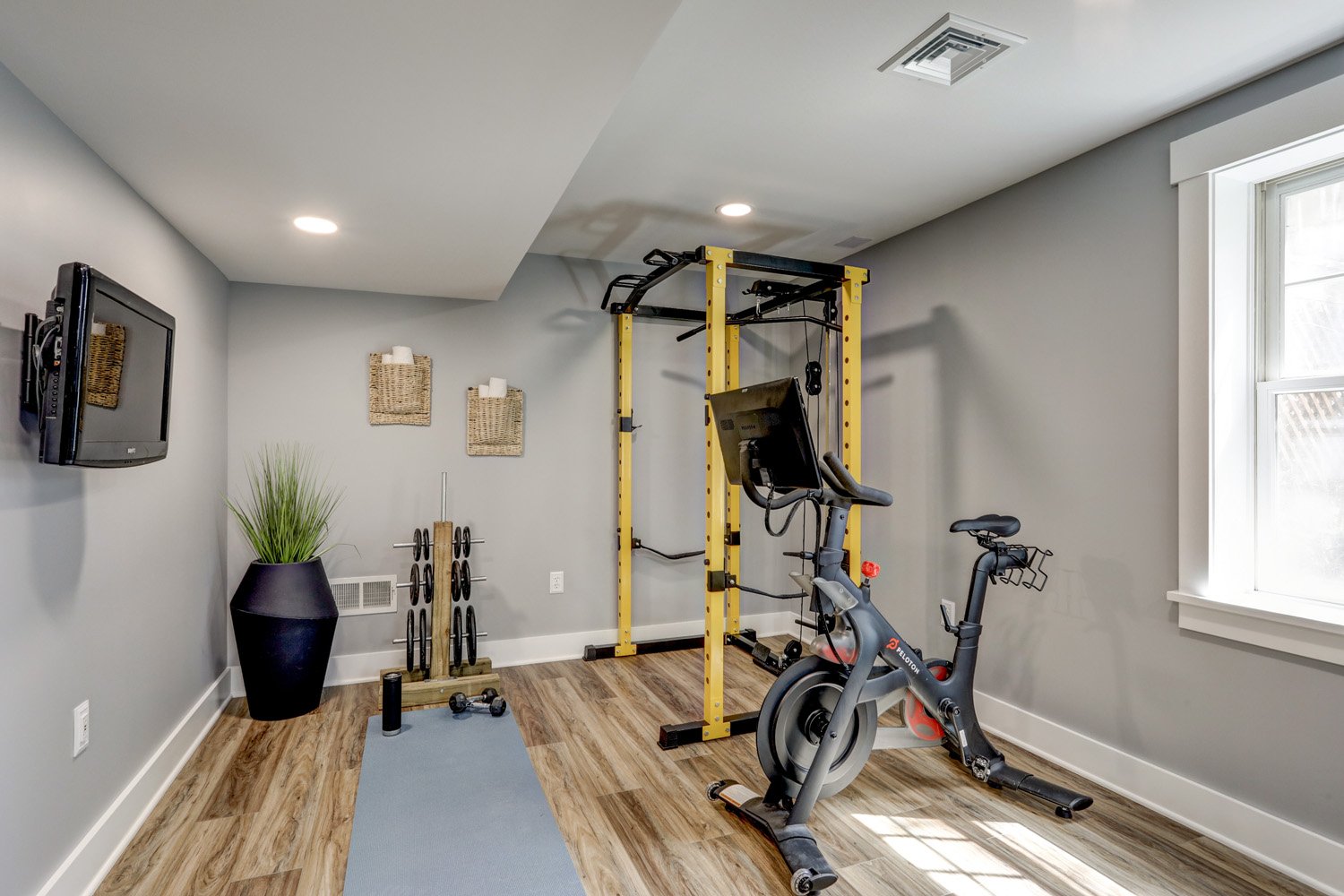 workout area in Lititz Basement Remodel