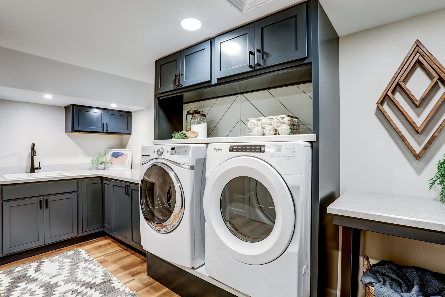 Laundry room in Lancaster Basement Remodel