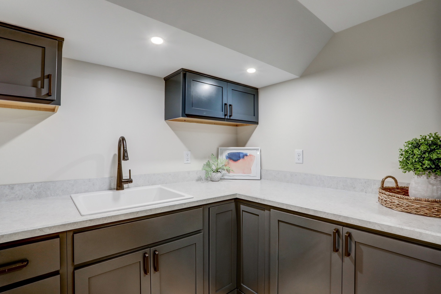 Formica countertops in Lancaster Basement laundry room Remodel