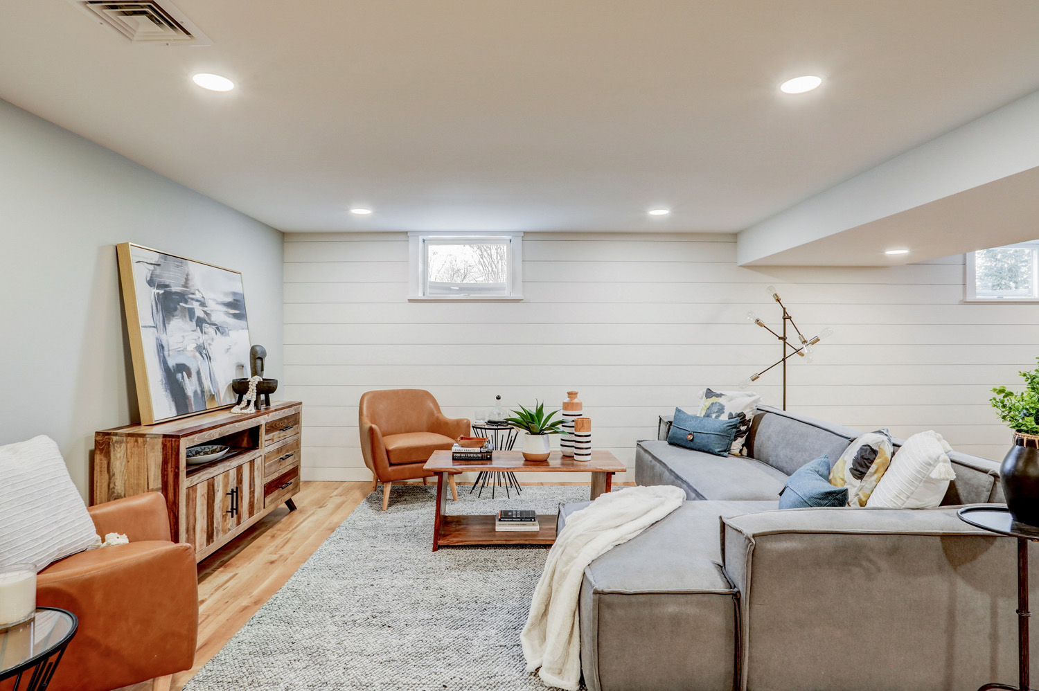 Living Room in Lancaster Basement Remodel