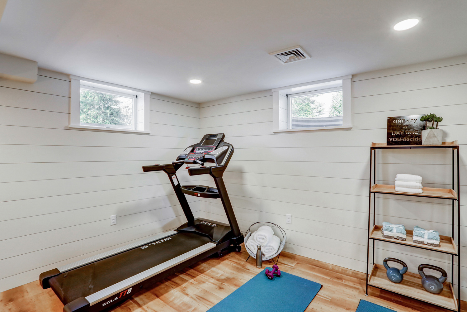 Workout area in Lancaster Basement Remodel