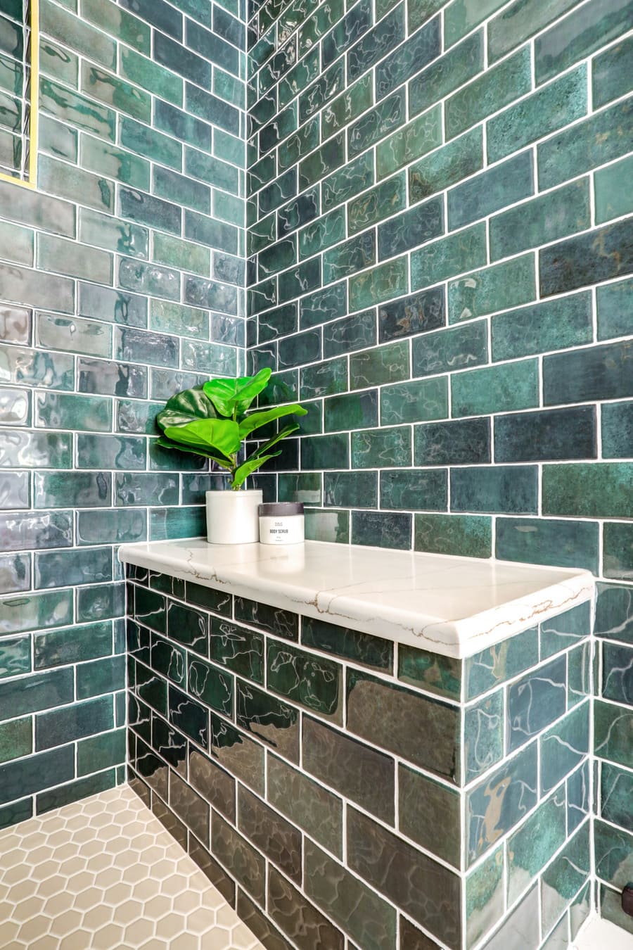 shower bench in Lancaster Primary Bathroom Remodel