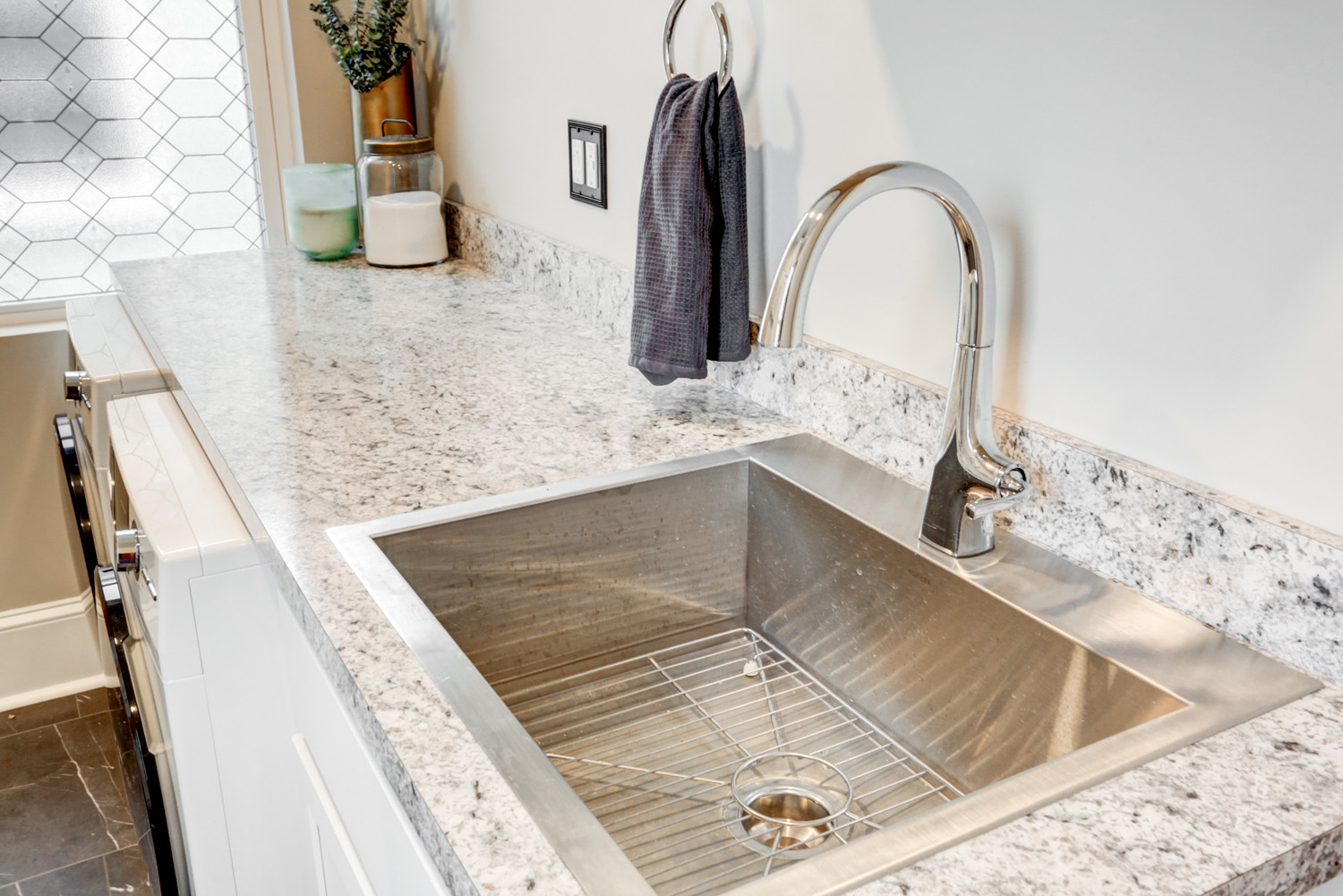 drop in sink in Lancaster Laundry Room Remodel