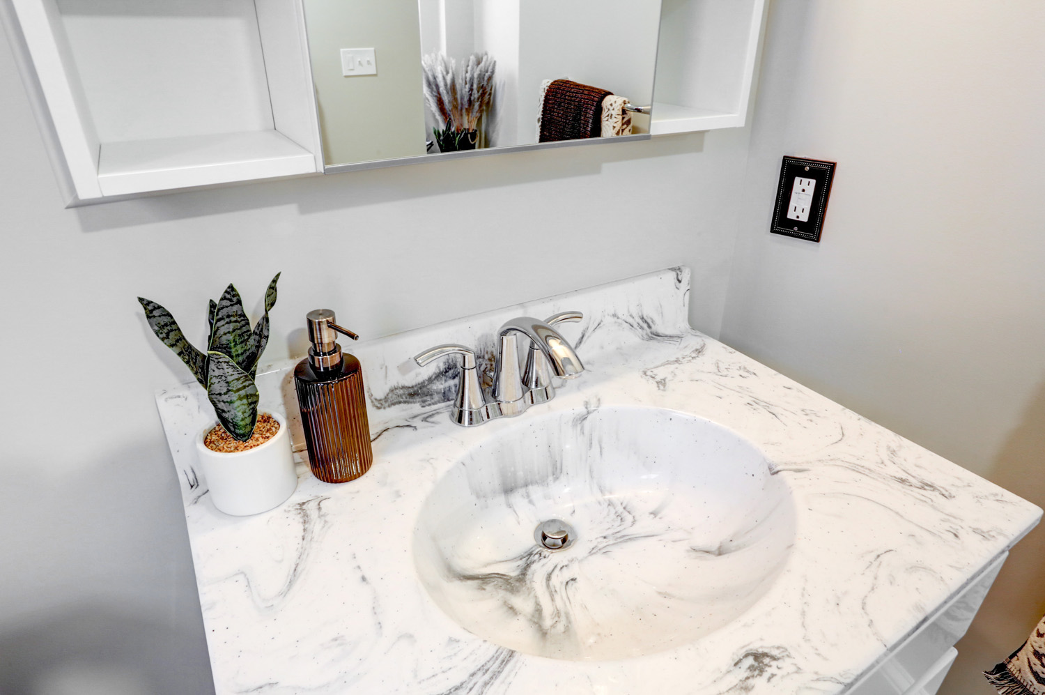 Lancaster Master Bathroom Remodel with marble countertop