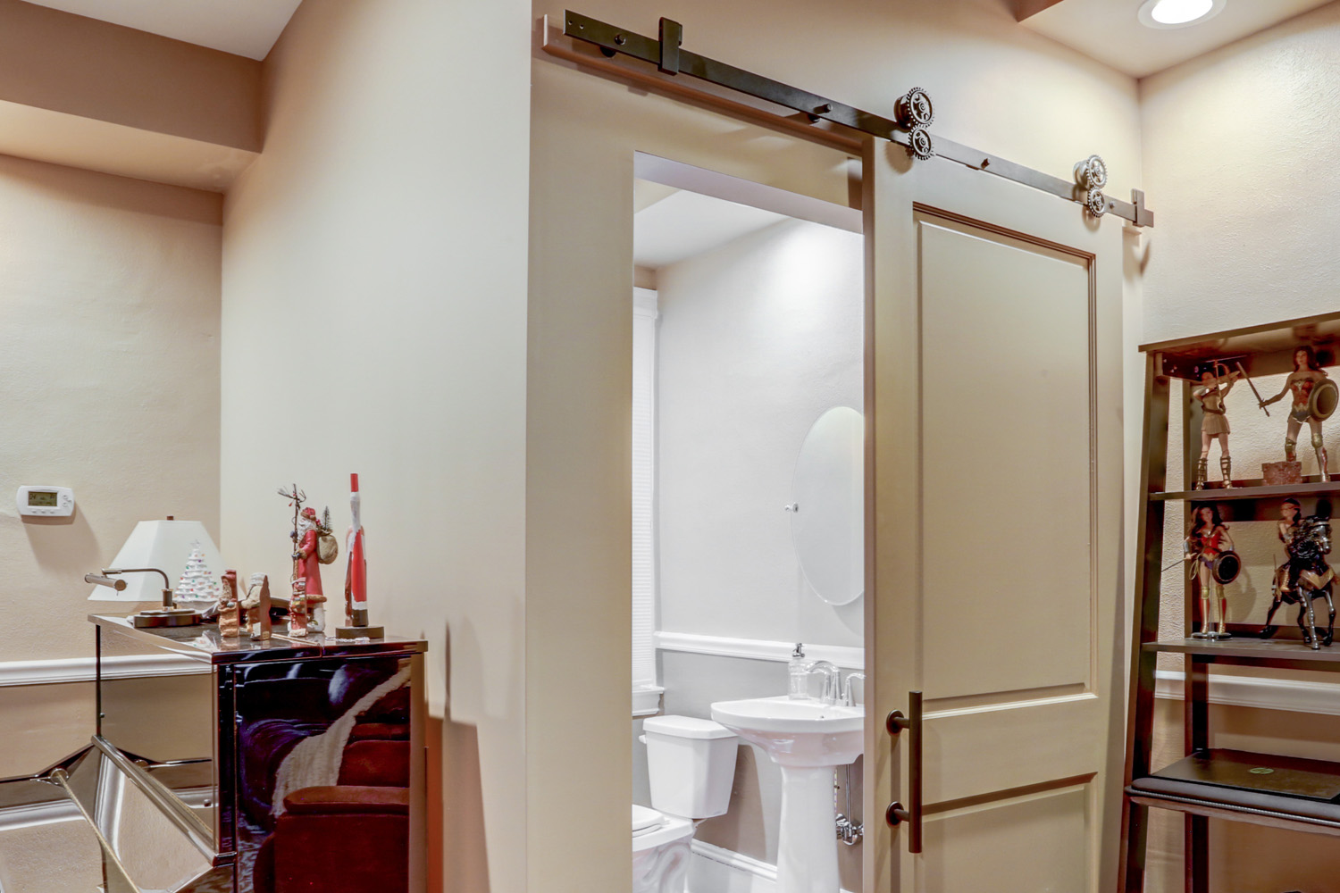 Lancaster Half Bathroom Remodel with barndoor