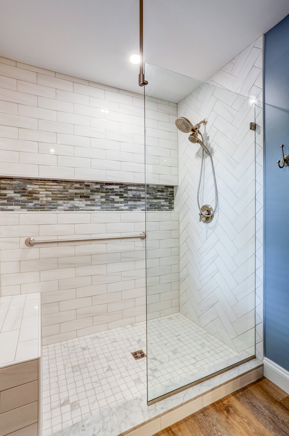 Custom Frameless Glass Shower Screen in Conestoga Valley Master Bathroom Remodel