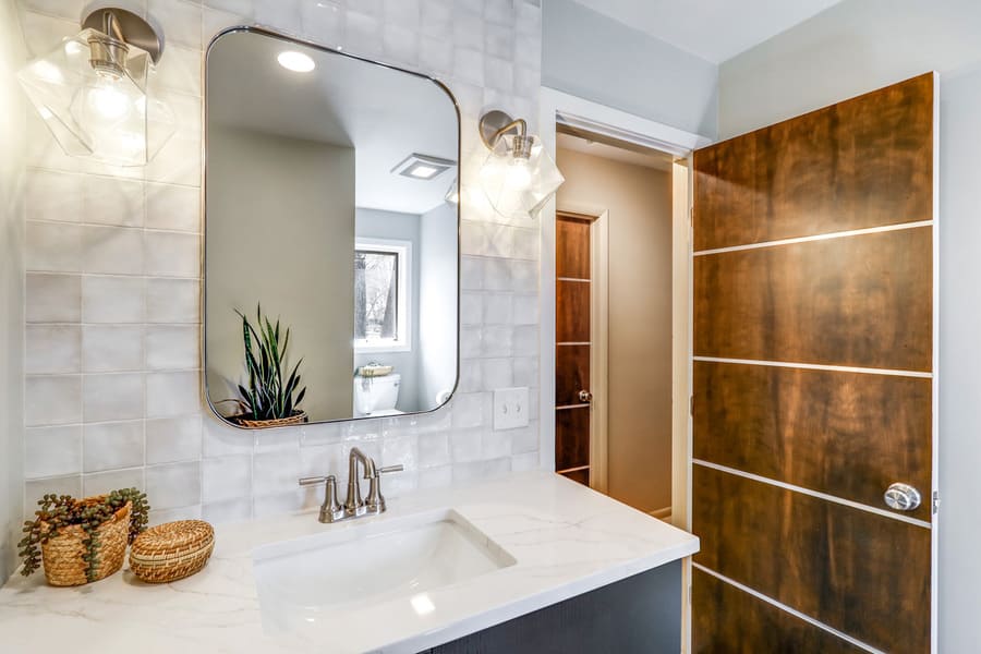 Rohrerstown Bathroom remodel with full Seville Tile backsplash