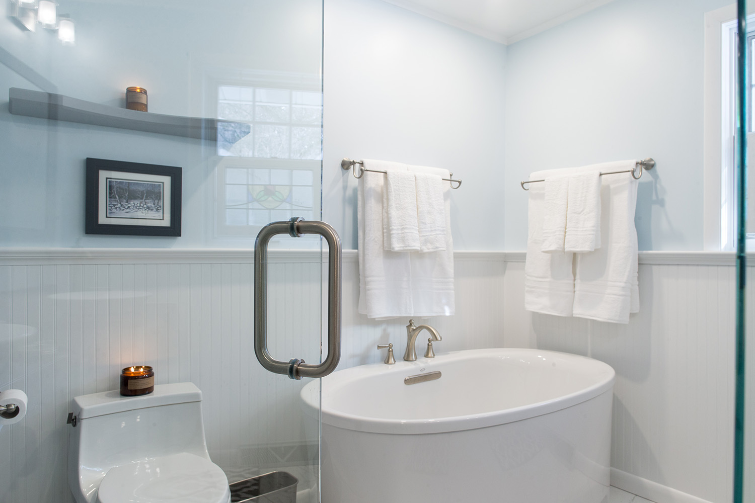 Luxury master bathroom remodel with freestanding tub in Millersville PA