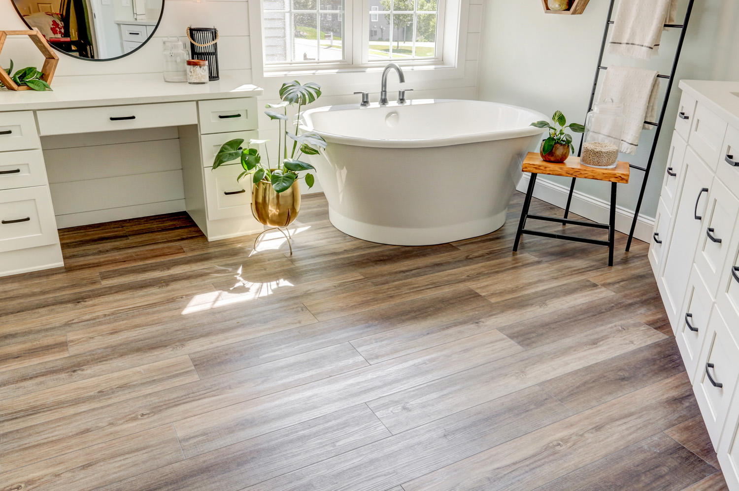 Vinyl Plank floors in Landisville Master Bathroom Remodel