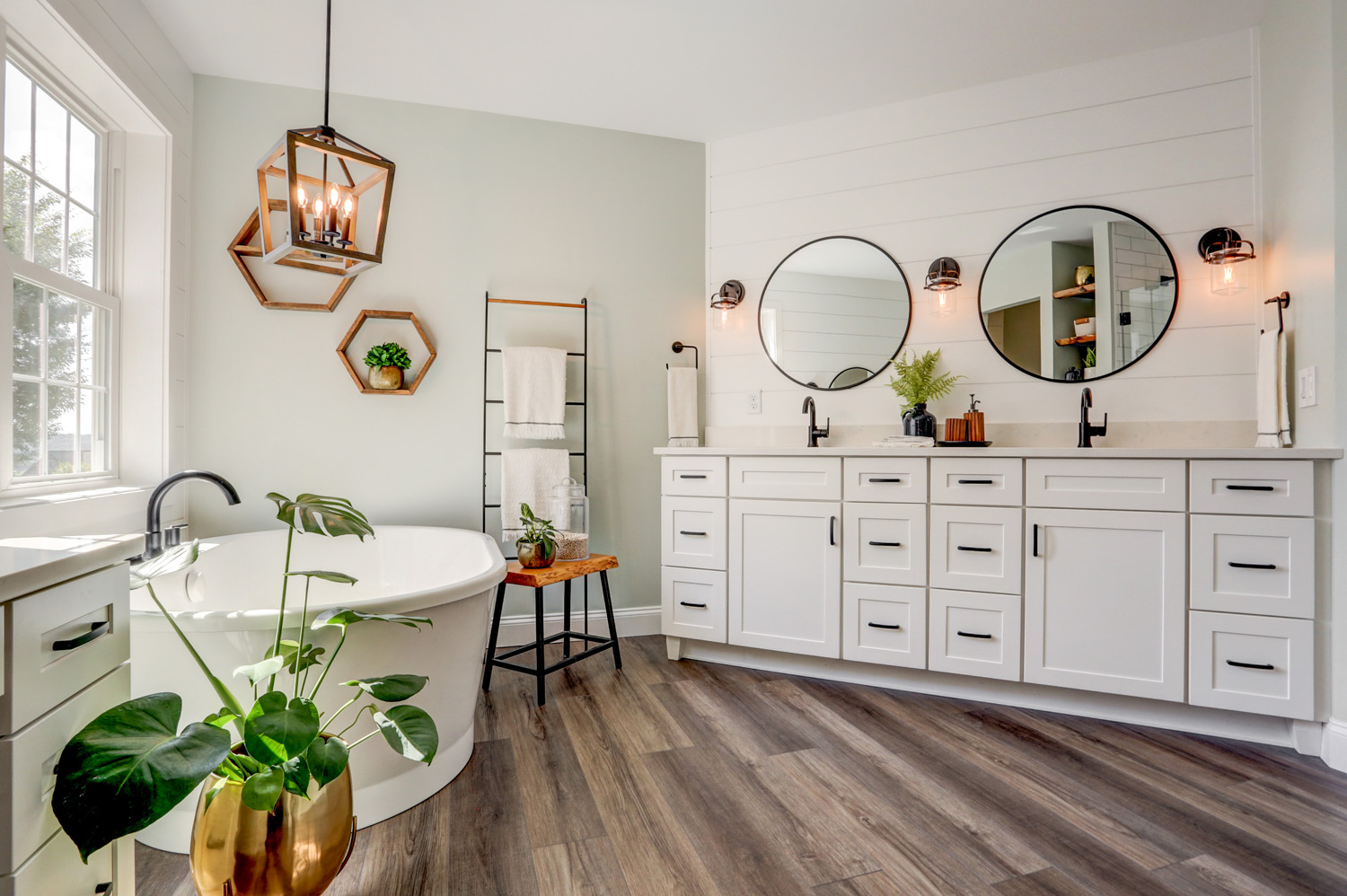 Landisville Master Bathroom Remodel with shiplap walls