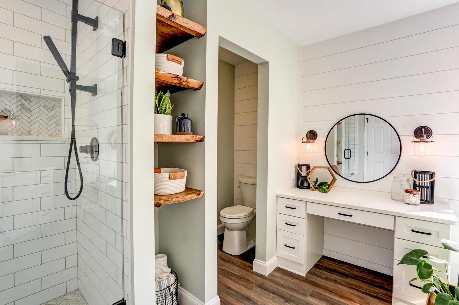 Vanity and toilet room in Landisville Master Bathroom Remodel