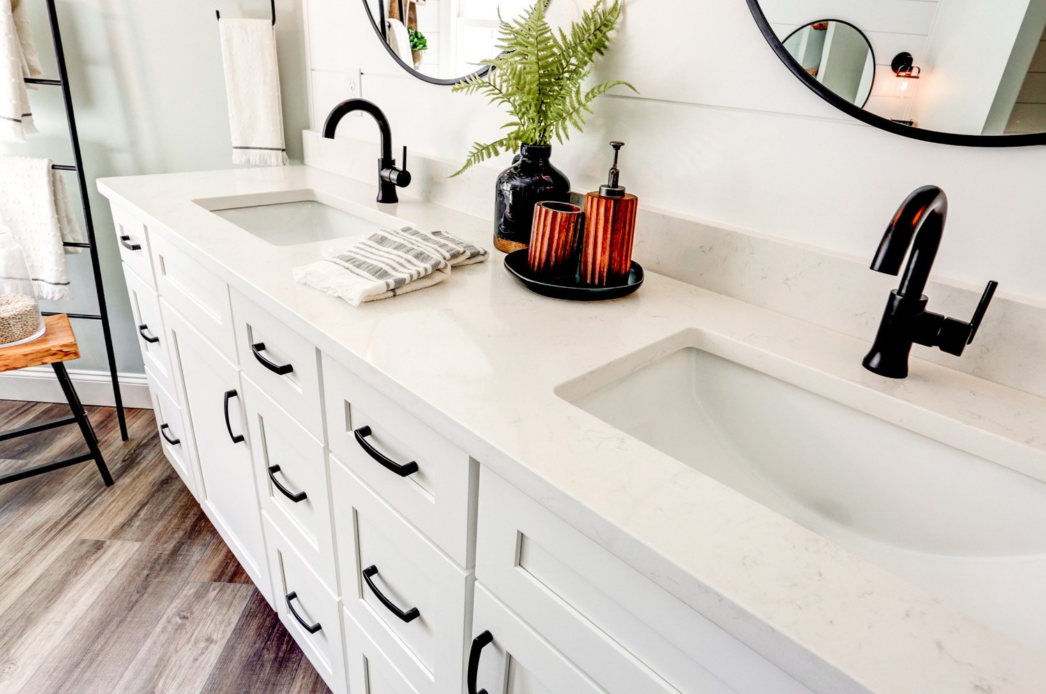 Vanity with quartz countertop in Landisville Master Bathroom Remodel